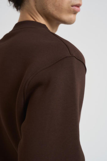 Felpa uomo girocollo marrone - 4