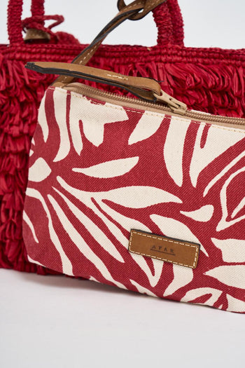 Borsa donna a mano in rafia rossa - 7
