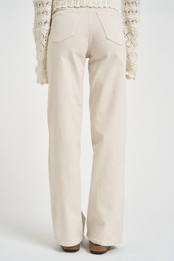 Jeans donna wide fit in denim panna - 4