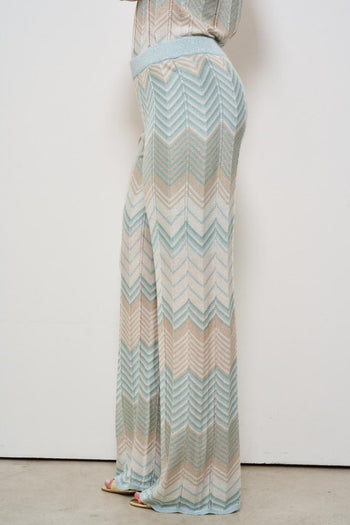 Pantalone donna in maglia multicolor - 3