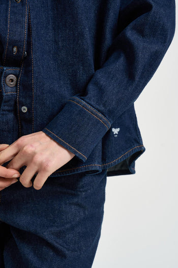 Camicia donna in denim scuro - 3