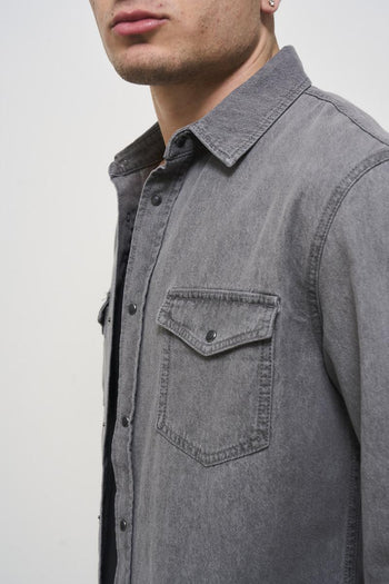 Camicia uomo vintage grigia - 3