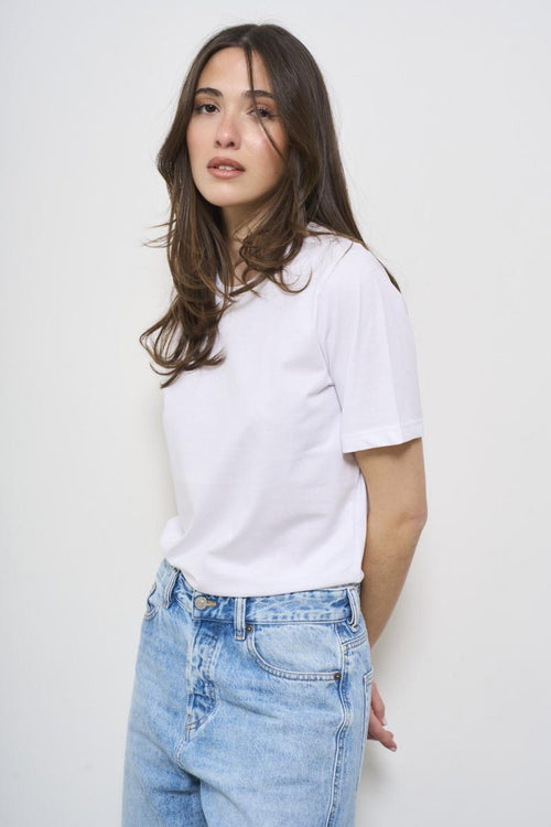 T-shirt donna girocollo bianca - 2