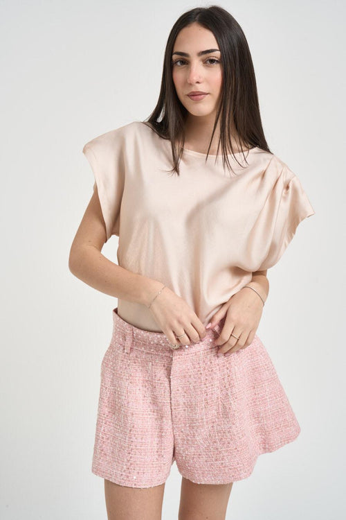 Blusa donna satinata rosa