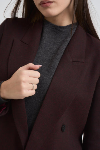 Giacca donna doppiopetto bordeaux - 4