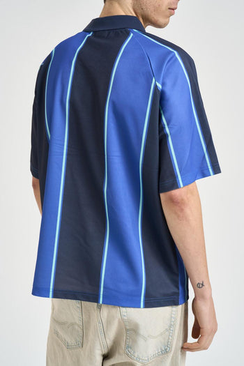 Polo uomo a righe blu e nera - 4