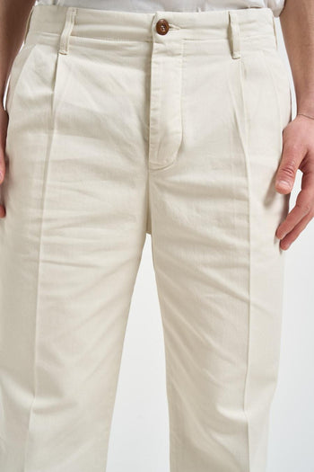 Pantalone uomo gamba dritta crema - 4