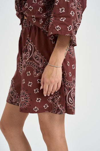 Abito donna fantasia bandana vino - 7