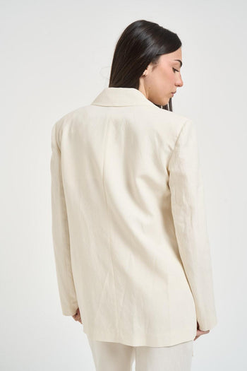 Giacca donna monopetto panna - 6