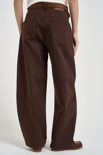 Jeans donna balloon marrone - 3