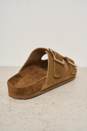Women's brown suede sandal - 5