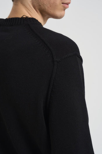 Maglia uomo con orli sfilacciati nera - 4