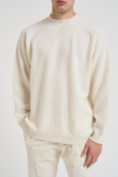 Maglia uomo girocollo panna