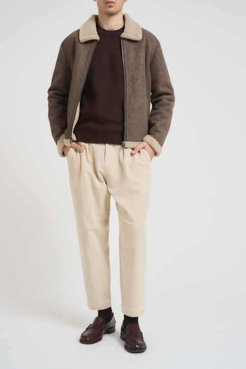 Giubbotto uomo eco montone marrone