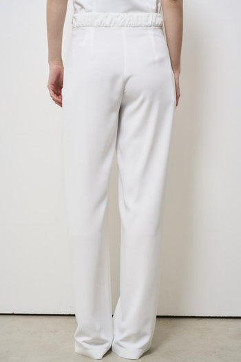 Women's white palazzo trousers - 4