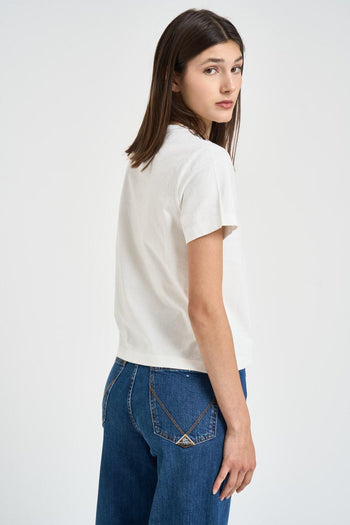 T-shirt donna con stampa "Old Glory" bianca - 4