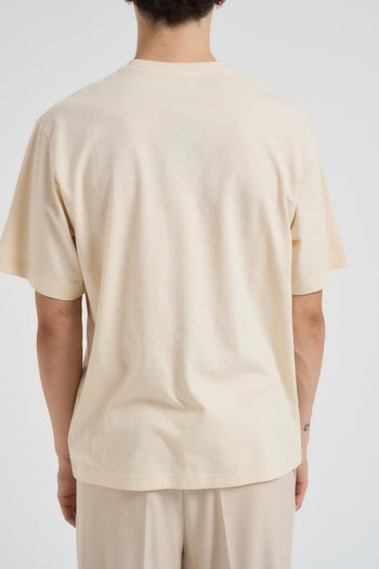 T-shirt uomo girocollo panna - 3