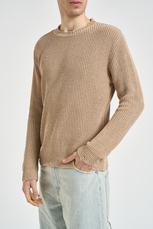 Maglia uomo con rotture beige - 2