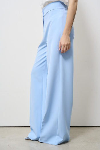 Women's light blue palazzo pants - 4