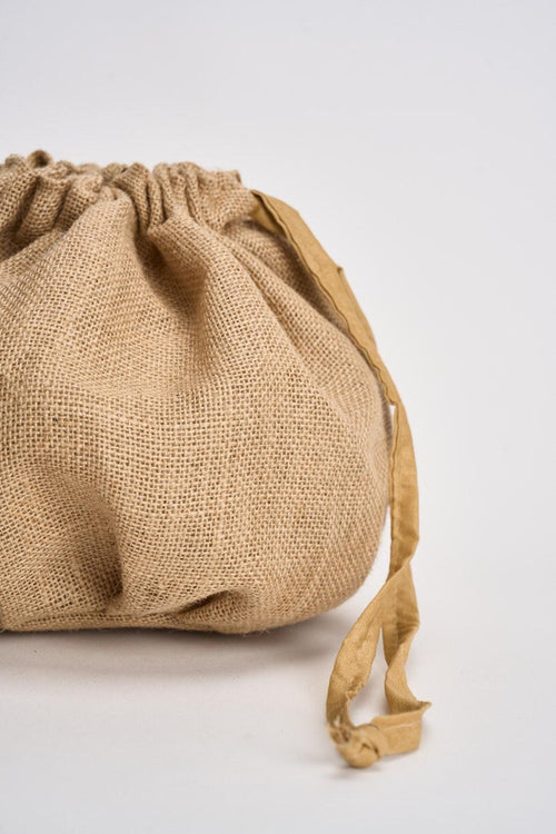 Borsa donna secchiello in juta beige - 2