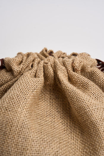 Borsa donna a mano in juta beige e moro - 3