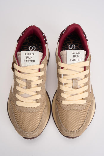 Sneakers donna panna e bordeaux - 5