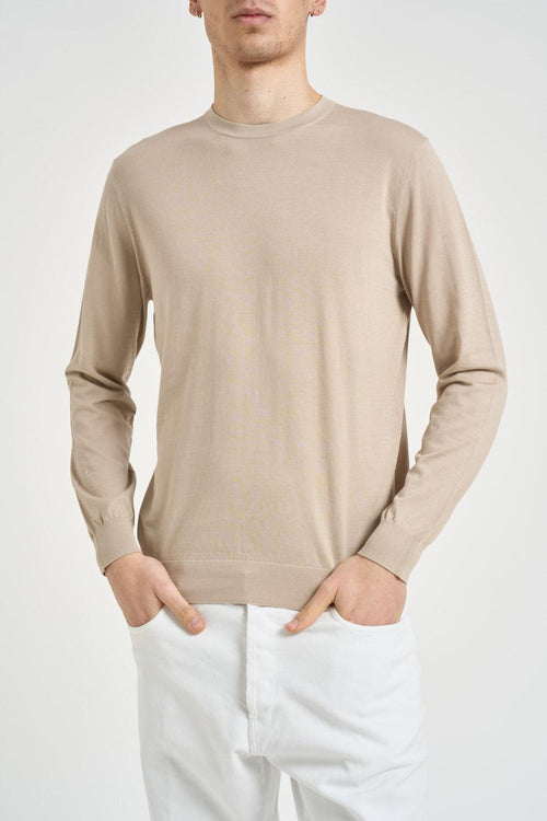 Maglia uomo girocollo beige