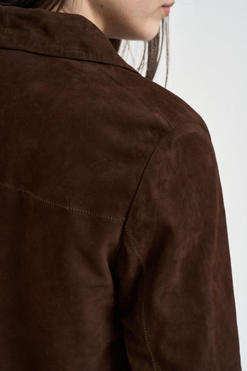 Giacca donna in suede marrone - 3