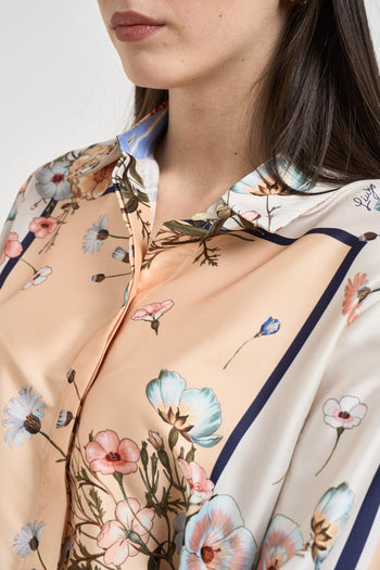 Camicia donna floreale satinata - 3