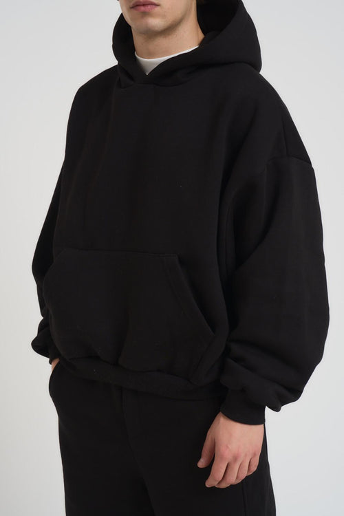 Felpa uomo con cappuccio nera - 2
