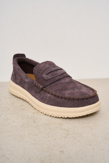 Mocassino uomo in suede marrone - 3