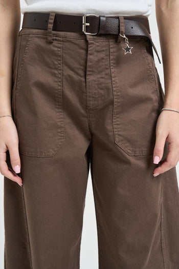 Pantalone donna carrot fit moro - 4
