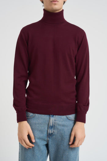 Maglia uomo collo alto bordeaux - 3