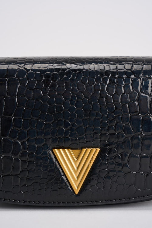 Borsa donna in ecopelle pitonata nera - 2