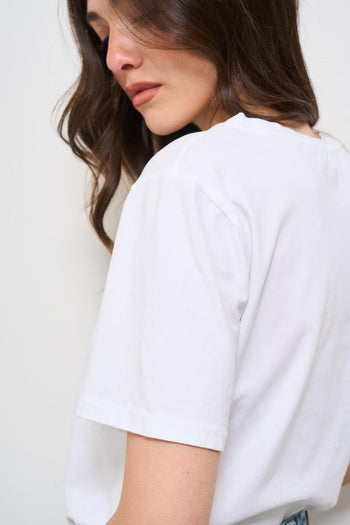 T-shirt donna girocollo bianca - 4
