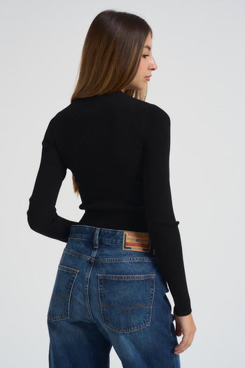 Maglia donna nera dettaglio cut-out - 5