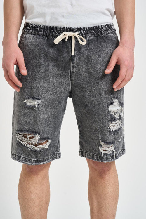 Bermuda uomo in denim nero