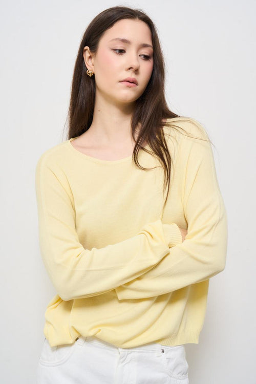 Maglia donna girocollo gialla - 2