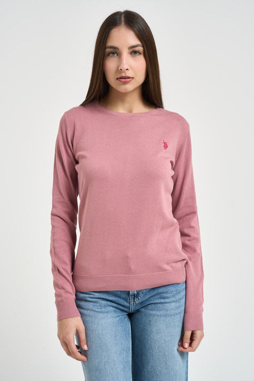 Maglia donna girocollo rosa