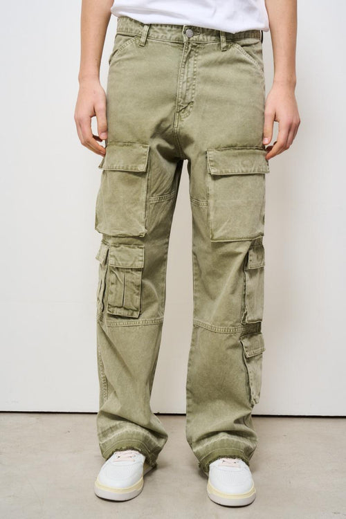 Pantalone uomo cargo verde