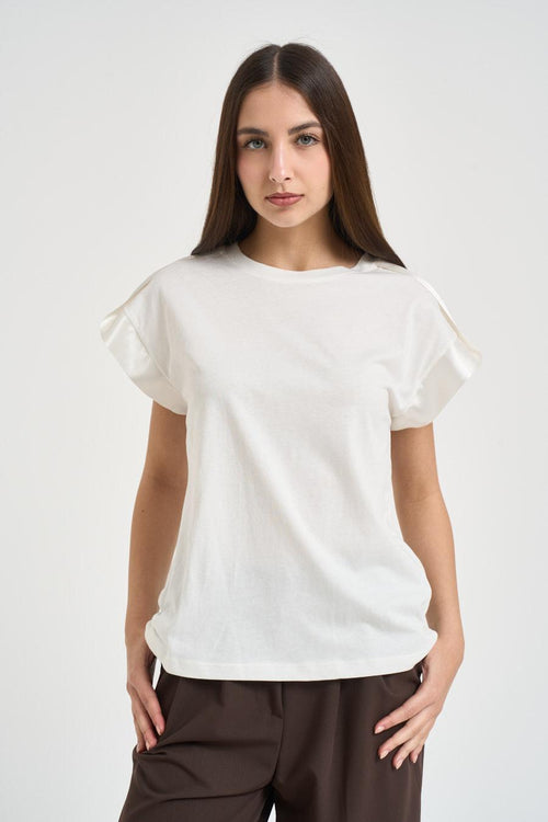 T-shirt donna girocollo bianca