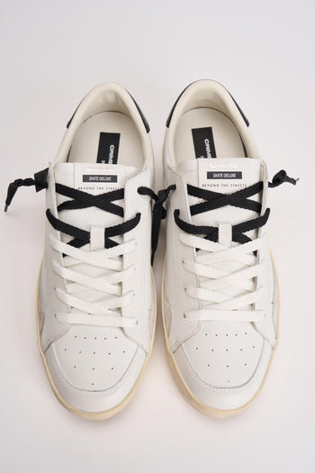 Sneakers uomo in pelle bianche e nere - 9