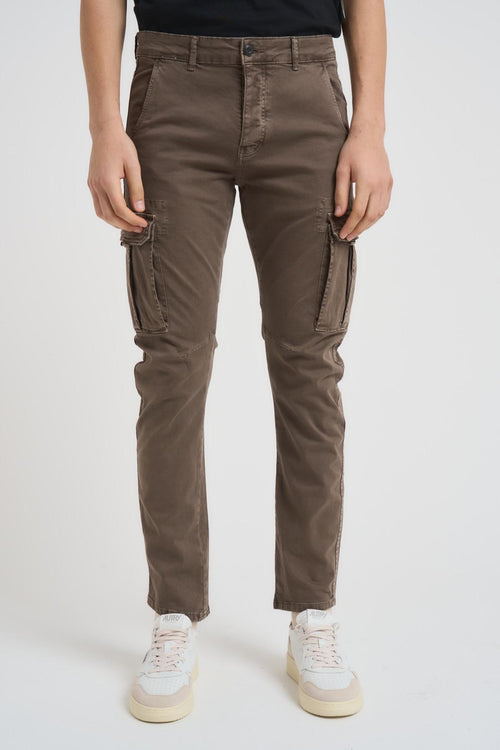 Pantalone uomo slim fango
