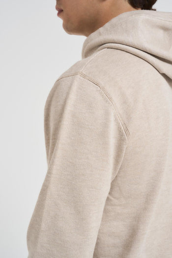 Felpa in maglia con cappuccio beige - 5