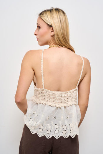 Top donna crochet panna - 3