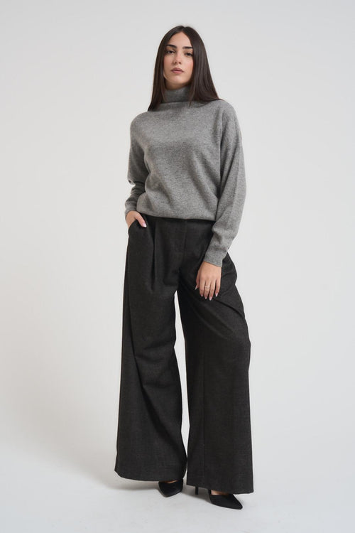 Pantalone donna a palazzo antracite