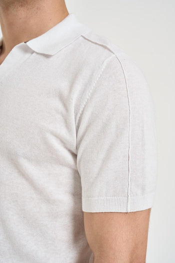 Polo uomo in maglia bianca - 4