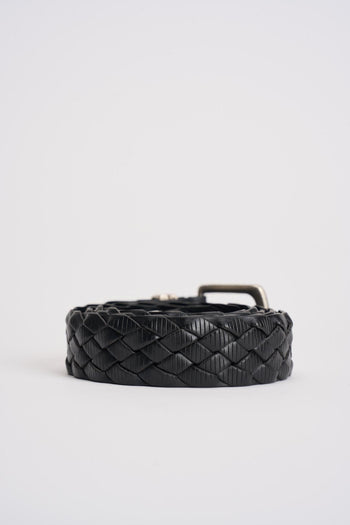 Cintura uomo in pelle intrecciata nera - 3