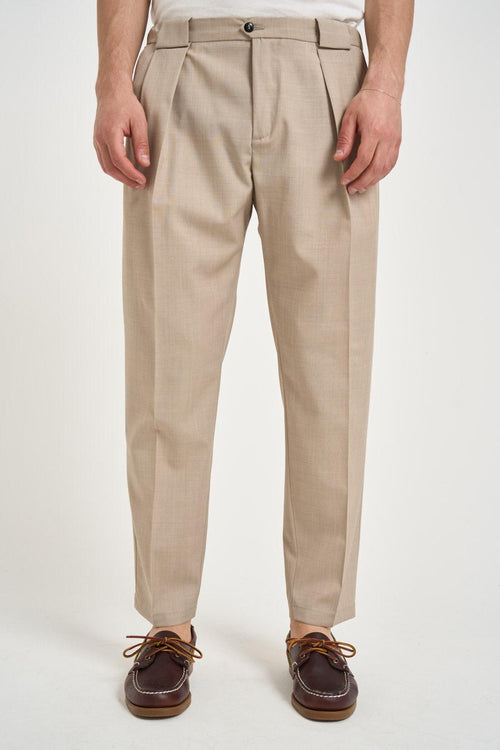 Pantalone uomo con pinces beige