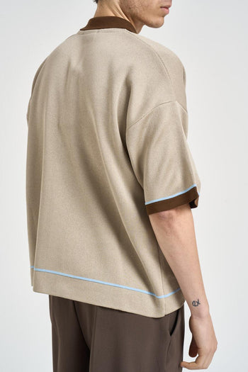Camicia uomo in maglia beige e moro - 4